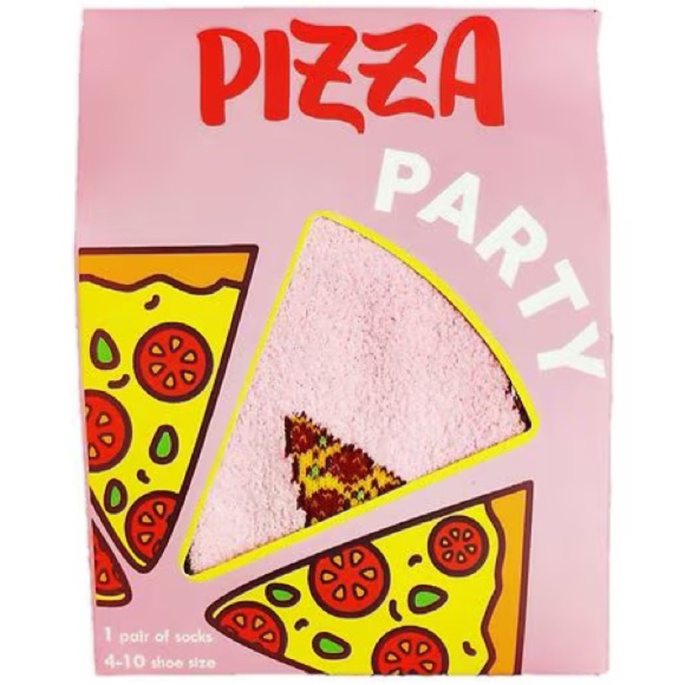 Cozy Pizza Printed Socks Pink, 4-10 nwt one pair